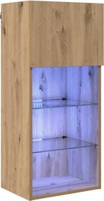 vidaXL Sistem de TV montat pe perete Stejar Artizanal Lemn compozit