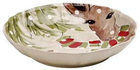 Bol din gresie pentru salată cu model de Crăciun Casafina Deer Freinds, ø 34 cm