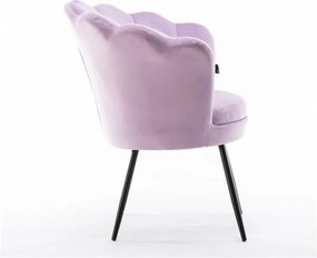 Fotoliu FREY Heather din Catifea cu Picioare Negre