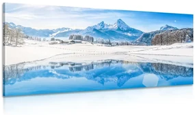 Tablou natura din Alpi sub un strat de zăpadă