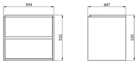 Mobilier suspendat Cersanit, Crea, cu doua sertare, 60 cm, stejar