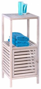 Etajera baie si hol Norway Natural White, Wenko, 3 rafturi, 39.5x86x35.5 cm, lemn de nuc, natur