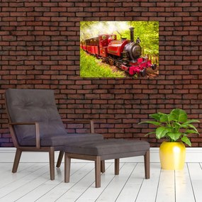 Tablou pe sticlă - Tren cu aburi (70x50 cm)