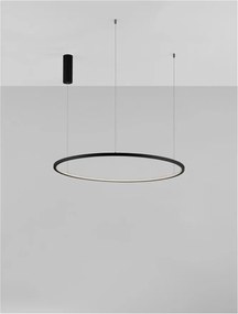 Lustra LED suspendata design modern circular TARQUIN D-80cm negru