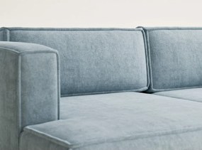 Colțar albastru deschis extensibil/cu spațiu de depozitare cu tapițerie din chenille (cu colț pe partea stângă/cu șezlong) Velto – Maison de Rêve