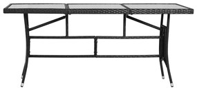 Masa de gradina, negru, 170 x 80 x 74 cm, poliratan 1, 170 cm