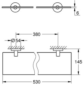 Grohe Start raft 53 cm negru 412022430