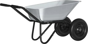 vidaXL Roabă Argintiu și Negru 137 x 60 x 65,5 cm Oțel