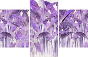 Tablou - Frunze violet în tencuială (90x60 cm)