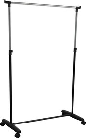 Cuier mobil, crom/plastic negru, SOREN