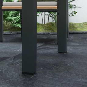 Outsunny Masă Extensibilă de Grădină de Dimensiuni Mari dim. desfășurate 160 x 80 x 75 cm Aluminiu Blat Sticlă Securizată Transparent | Aosom Romania