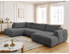 Colțar gri închis extensibil/cu spațiu de depozitare (cu colț pe partea stângă/în formă de "U") Fuji – Bobochic Paris