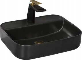 Lavoar negru mat pe blat Rea Martina 51 cm