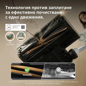Aspirator vertical Levoit VortexIQ LSV-V221-VEU, 210 W, 0,85 l, 50 min, 3 trepte de putere, Lumina verde la peria NeoSight™, Filtru HEPA cu 5 trepte, Cap rotativ la 180°, Alb/Argintiu