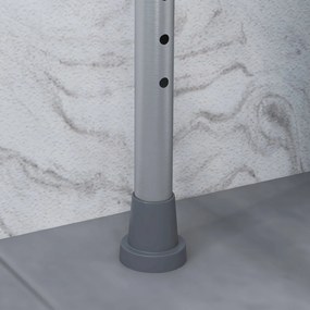HOMCOM Scaun cu Vas de Toaletă pentru Vârstnici, Scaun de Toaletă Multifuncțional 4-În-1 cu Înălțime Reglabilă, 64x53x70-82 cm, Gri | Aosom Romania
