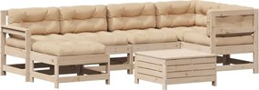 vidaXL Set mobilier de grădină cu perne, 7 piese, lemn masiv de pin