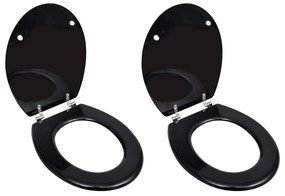 vidaXL Capace WC, 2 buc., negru, MDF