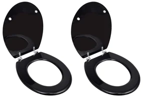 vidaXL Capace WC, 2 buc., negru, MDF