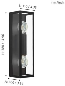 Aplică pentru baie AMEZOLA 2xE27/60W/230V IP44 Eglo 99124