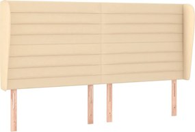 vidaXL Tăblie de pat cu aripioare, crem, 163x23x118/128 cm, textil