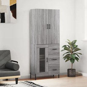 vidaXL Dulap înalt, gri sonoma, 69,5x34x180 cm, lemn compozit