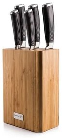 Set de cuțite G21 Gourmet Stone 5 bucăți + bloc debambus