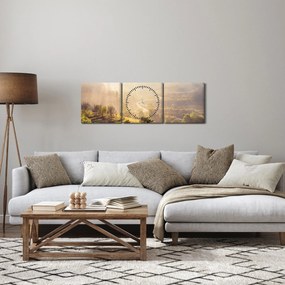 Tablou - Zori de zi (cu ceas) (90x30 cm)