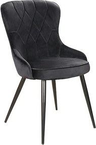 Scaun Lotus, negru, stofa catifelata/metal, 52x45x91 cm