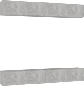 vidaXL Dulapuri TV, 4 buc, gri beton, 100x30x30 cm, lemn prelucrat