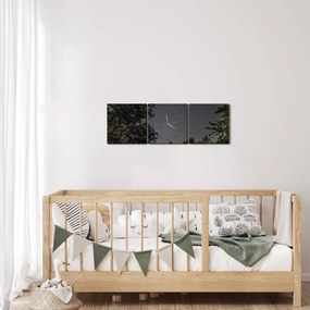 Tablou cu cerul nocturn (cu ceas) (90x30 cm)