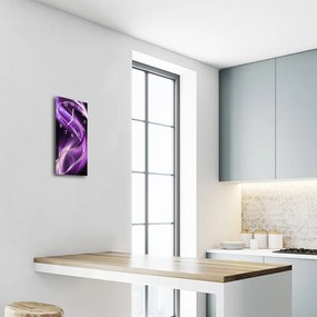 Ceas de perete din sticla vertical Natura valuri abstracte violet