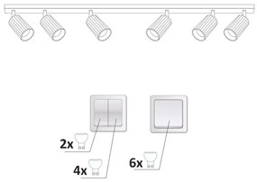 Spot NICEA 6xGU10/10W/230V negru