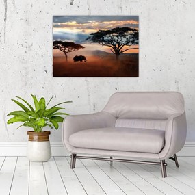 Tablou pe sticlă - Parcul Național Serengeti, Tanzania, Africa (70x50 cm)