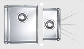 Chiuveta inox Alveus Karat 20 inox - alb 86x50 cm stanga