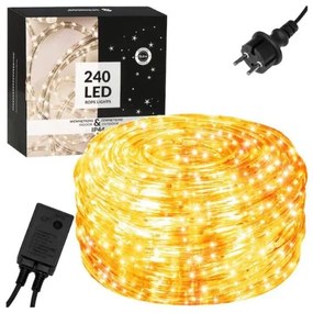 Instalație luminoasă - tip șarpe 9m 217LED 8 funcții, Alb cald
