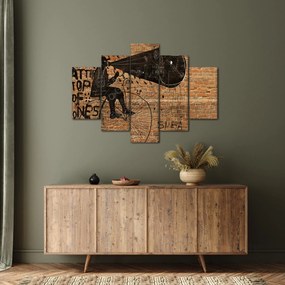 Tablou - Barbat cu biciclete stil Bansky (150x105 cm)