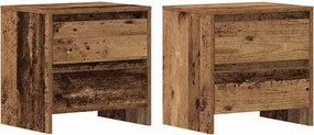 vidaXL Dulap de noapte cu sertar 2 pcs Lemn vechi 45 x 34 x 44,5 cm
