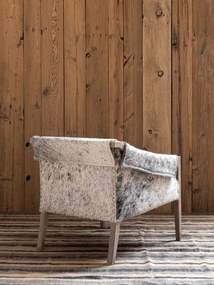 Fotoliu din lemn masiv și piele naturală cu model unic, 68×83×72 cm, „Rochebrune"