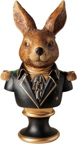 Statuie decorativa bust iepure din polirășină, H35 cm, "Emperor"
