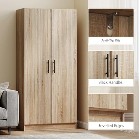 HOMCOM Dulap de Bucătărie Modern cu Rafturi Ajustabile și Uși Amortizate Lemn | Aosom Romania