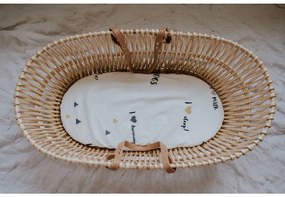 Cearceaf de pat din bumbac copii pentru cos I LOVE 75x90 cm alb