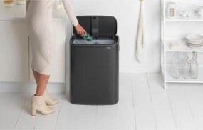 Cos de gunoi Brabantia Bo Touch 1001274, 60 L, Deschidere lina, silentioasa si larga, Rezistent la amprente, Negru mat