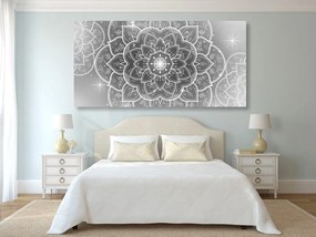 Tablou Mandalea orientală în design alb-negru