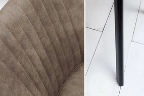 Scaun design industrial vintage cu tapiterie din microfibra, Lucca, gri taupe A-38309 VC