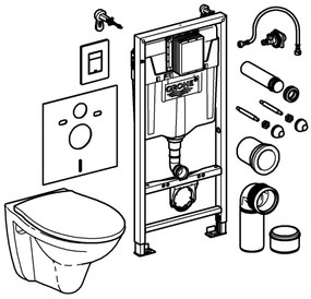 GROHE 39586000 - SOLIDO, set 5 în 1, 1,13 m, ceramică/alb