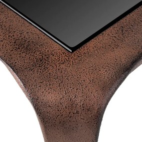 Masuta de cafea LUX, Aluminiu Reciclat, Sticla Neagra, Quentin