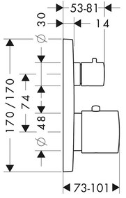 Baterie duș, Axor, Citterio M, cu termostat, crom, 34725000