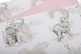 ShopJK PRPTECȚIE PEREȚI PENTRU PĂTUȚ 180 CM ELEFANT ROZ