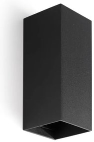 Aplica perete aluminiu negru, 2xGU10, LUNE square