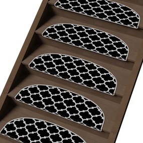 Covorașe pentru scări negre-albe 16 buc. 20x65 cm Madalyon – Vitaus